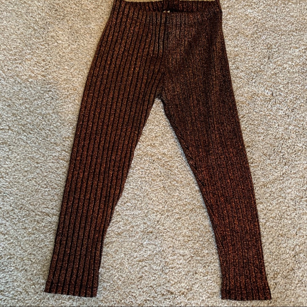 Copper shimmer leggings Zara